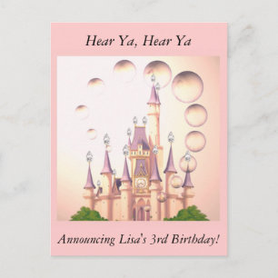 Princesse Castle Birthday Invitations de petite