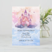 princesse château fille invitation anniversaire (Debout devant)