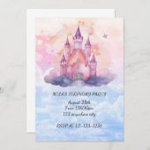 princesse château fille invitation anniversaire (Devant / Derrière)