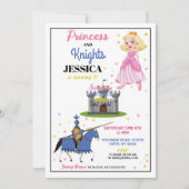Princesse & Chevalier Partagé Fille Invitations d' (Devant)