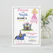 Princesse & Chevalier Partagé Fille Invitations d' (Debout devant)