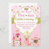 Princesse, cinq-ness, royale, invitation d'anniver (Devant / Derrière)