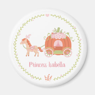 Princesse Citrouille Carriage Floral Wreath Magnet