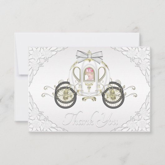 Princesse Coach de bébé et Merci de blanc de roses (Devant)