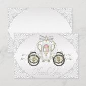 Princesse Coach de bébé et Merci de blanc de roses (Devant / Derrière)