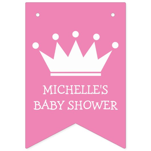 Princesse couronne baby shower de la fête bannière (Premier drapeau)