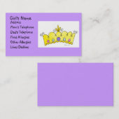 Princesse Crown - carte de petites filles (Devant / Derrière)