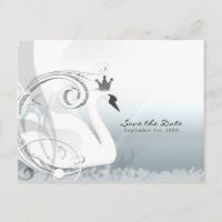 Princesse Cygne Argent & Blanc Faire-Part de Pré-r