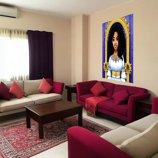 Princesse d'Afrique noire | AI Art Poster