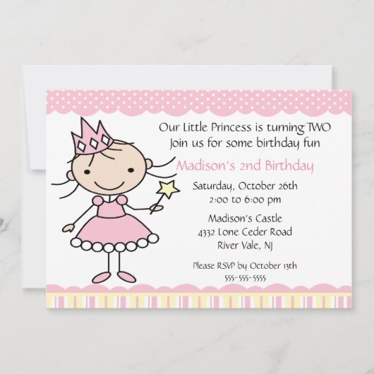 Princesse Dance Birthday Invitation (Devant)