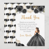 Princesse dans une robe noire Merci Sweet sixteen (Devant / Derrière)