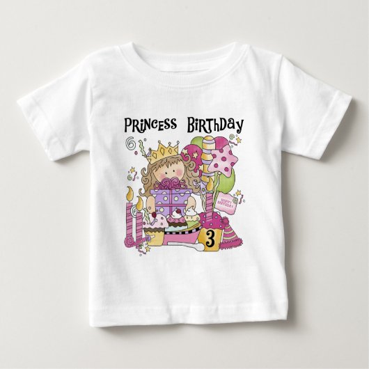 Princesse de fête 3e anniversaire Tshirts et cadea (Devant)