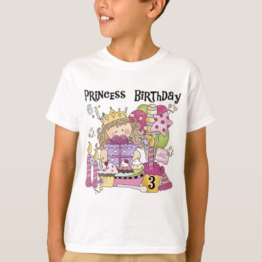Princesse de fête 3e anniversaire Tshirts et cadea (Devant)