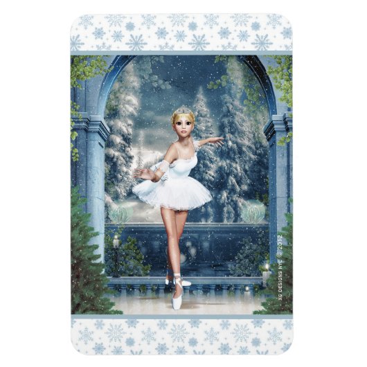 Princesse de neige Ballerina Magnet de Noël (Vertical)
