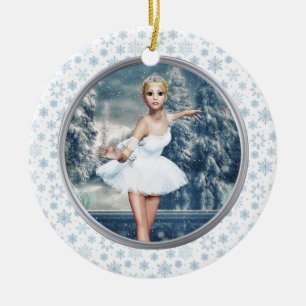 Princesse des neiges Ballerina Ornement d'art doub
