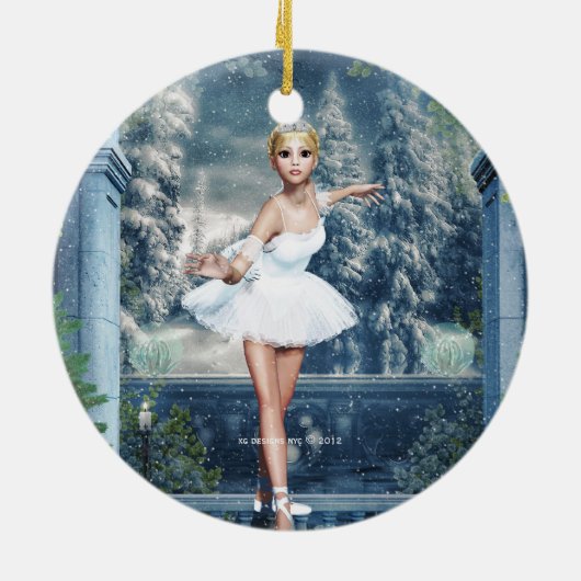 Princesse des neiges Ballerina Ornement d'art doub (Dos)