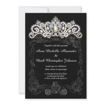 Princesse Diamond Tiara Faire-part de mariage 5 x