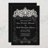 Princesse Diamond Tiara Faire-part de mariage 5 x (Devant / Derrière)