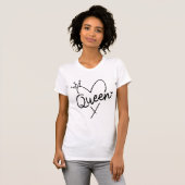 Princesse Diana Queen of Hearts T-shirt à col V (Devant entier)