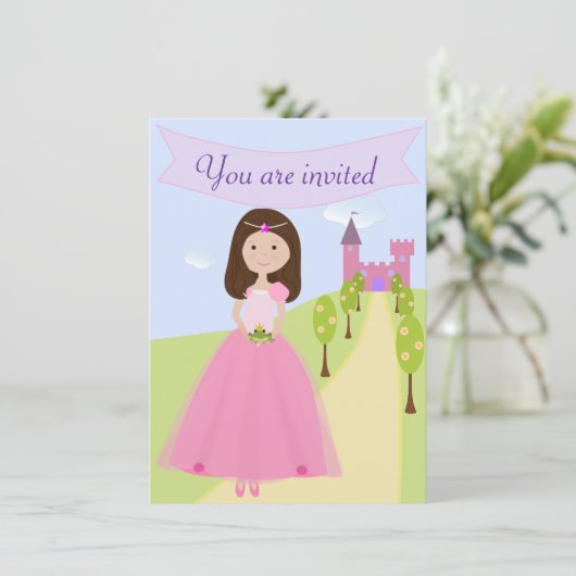 Princesse douce Birthday Invitation (Debout devant)