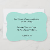 Princesse Dragon et invitation d'anniversaire de (Dos)