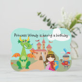 Princesse Dragon et invitation d'anniversaire de (Debout devant)