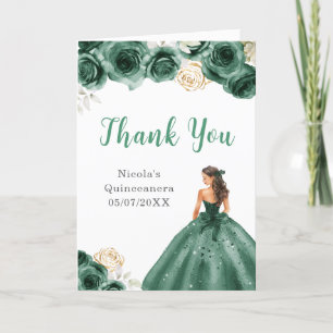 Princesse en Robe Vert foncé Quinceanera Merci