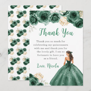 Princesse en robe verte Quinceanera Merci