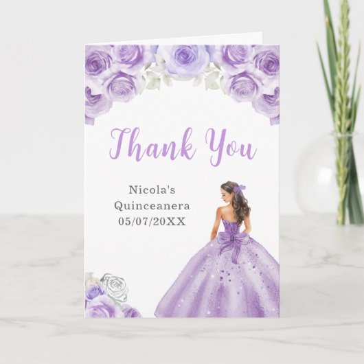 Princesse en Robe violette Quinceanera Merci (Devant)