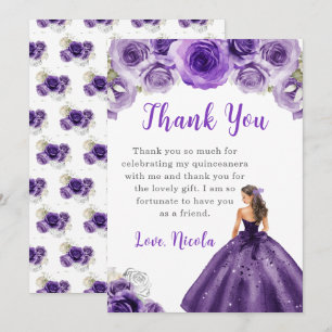 Princesse en robe violette Quinceanera Merci