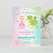 Princesse Et Dragon Anniversaire Invitation Frères (Debout devant)