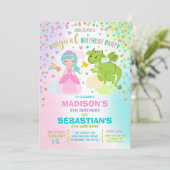 Princesse Et Dragon Anniversaire Invitation Frères (Debout devant)