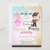 Princesse Et Pirate Invitation Anniversaire (Devant)