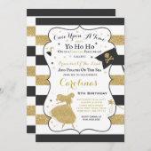 Princesse Et Pirate Invitation Anniversaire (Devant / Derrière)