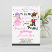 Princesse Et Pirate Invitation Anniversaire (Debout devant)