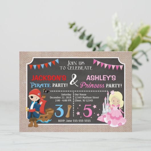 Princesse et Pirate Joint Invitation de jeudi (Debout devant)
