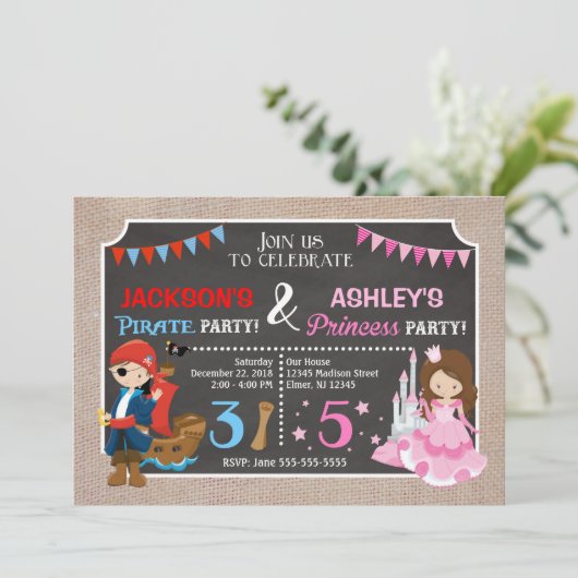 Princesse et Pirate Joint Invitation de jeudi (Debout devant)