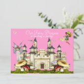 princesse féerie château invitation rose (Debout devant)