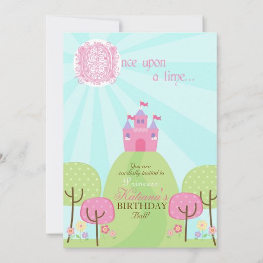 Princesse Fifth Birthday Invitation de conte de (Dos)