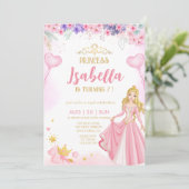 princesse Fille anniversaire Invitation (Debout devant)