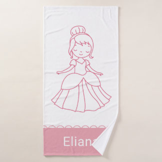 Princesse Fille Mignonne Personnalisée Rose Blanc