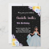 Princesse Florale violette jaune Invitations d'ann (Devant)