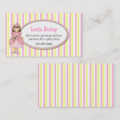 Princesse Girl avec la carte de date rayée de jeu (Devant / Derrière)