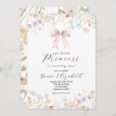 Princesse invitation anniversaire, invitation arc  (Devant / Derrière)