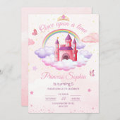 Princesse Invitation Anniversaire Petite Princesse (Devant / Derrière)