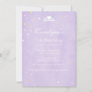 Princesse Invitation Anniversaire Poussière Fée Vi