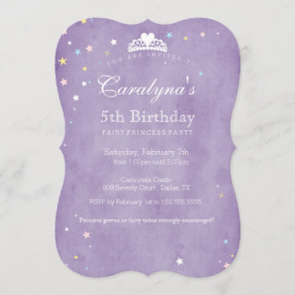 Princesse Invitation Anniversaire Poussière Fée Vi