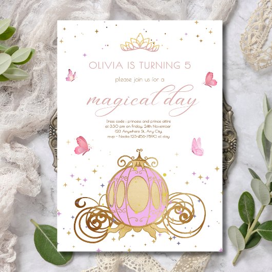 Princesse Invitation d'anniversaire Princesse Carr