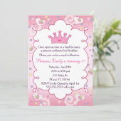 Princesse Invitation Fille Anniversaire Fête Couro (Debout devant)