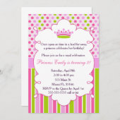 Princesse Invitation Fille fête d'anniversaire Ros (Devant / Derrière)